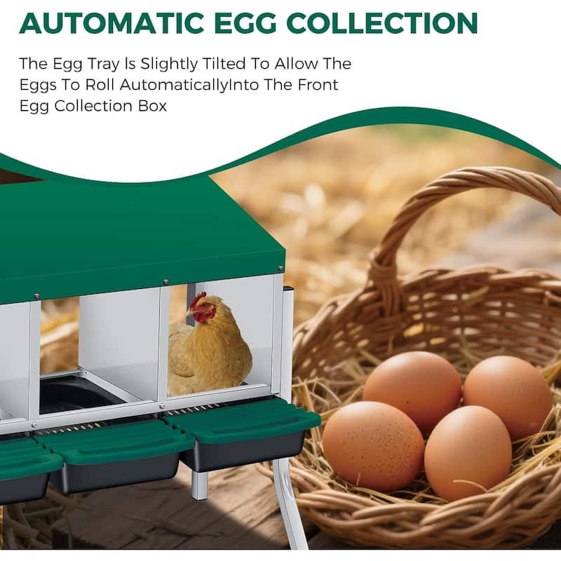 3 Holes Egg-Laying Boxes Nesting Boxes for Chickens Coops with Legs