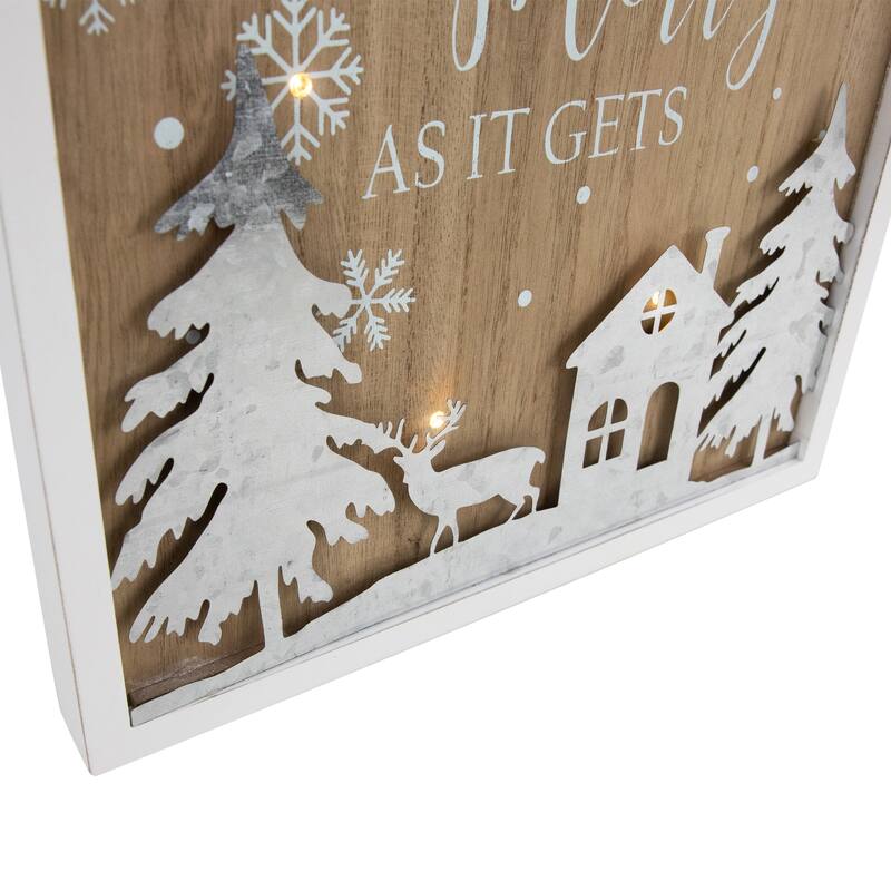 Lighted "This Is As Merry As It Gets" Christmas Wall Sign - 13.75"