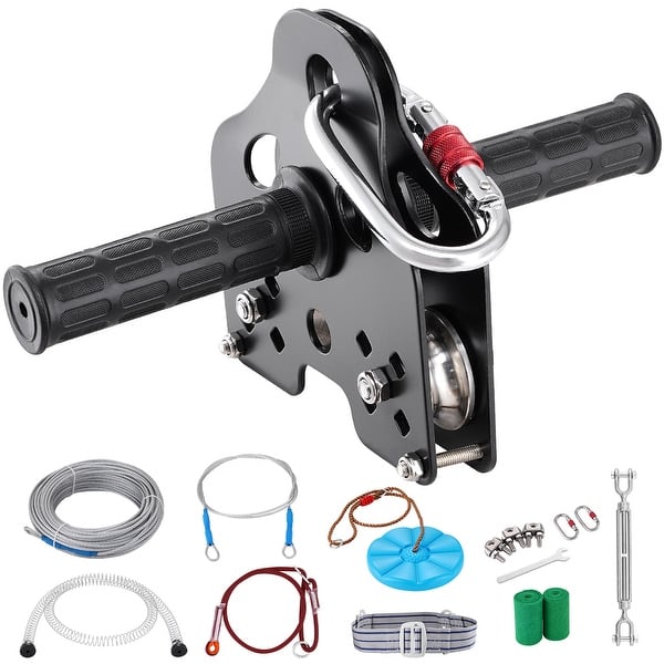 slide 2 of 18, Zipline Kit for Kids and Adult, Zip Line Kits Up to 500 lb, Backyard Outdoor Quick Setup Zipline, Playground Entertainment 60 ft