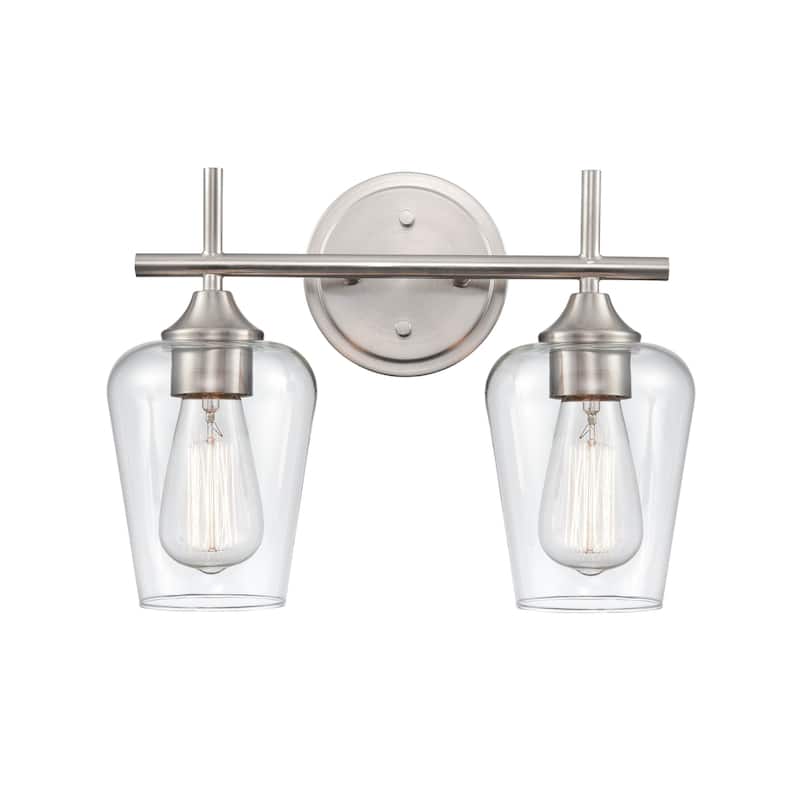 Millennium Lighting Ashford 2 Light Bathroom Vanity Fixture in Multiple Finishes with Clear Glass Shades - Brushed Nickel