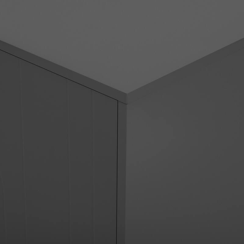 Roomfitters Modern TV Stand for up to 55 Inch TV, Media Console with Adjustable Shelf, Metal Legs and Handles