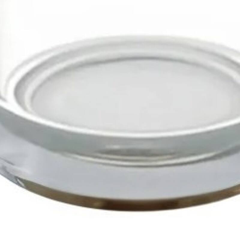 11" Clear Glass Centerpiece Pillar Candle Holder With Candle - 5x5x11