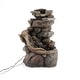 preview thumbnail 6 of 12, Resin Stacked Rock Waterfall Outdoor Fountain with LED Lights