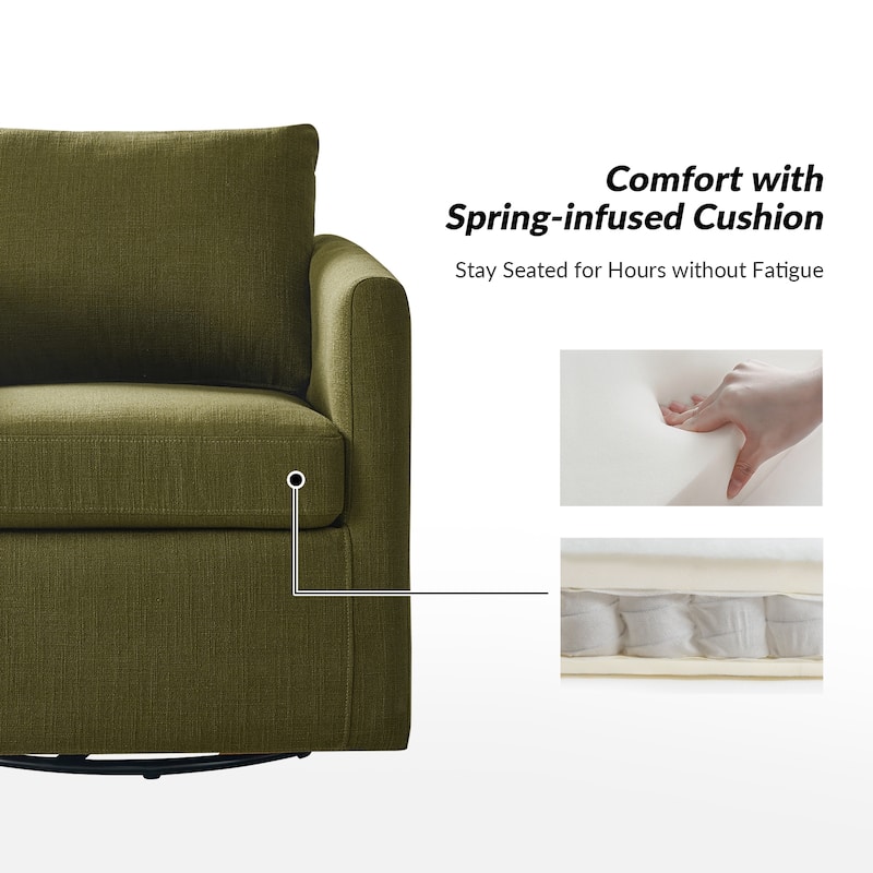 Erkenbald Modern 360-Degree Swivel Chair with Removable Slipcover Set of 2 by HULALA HOME