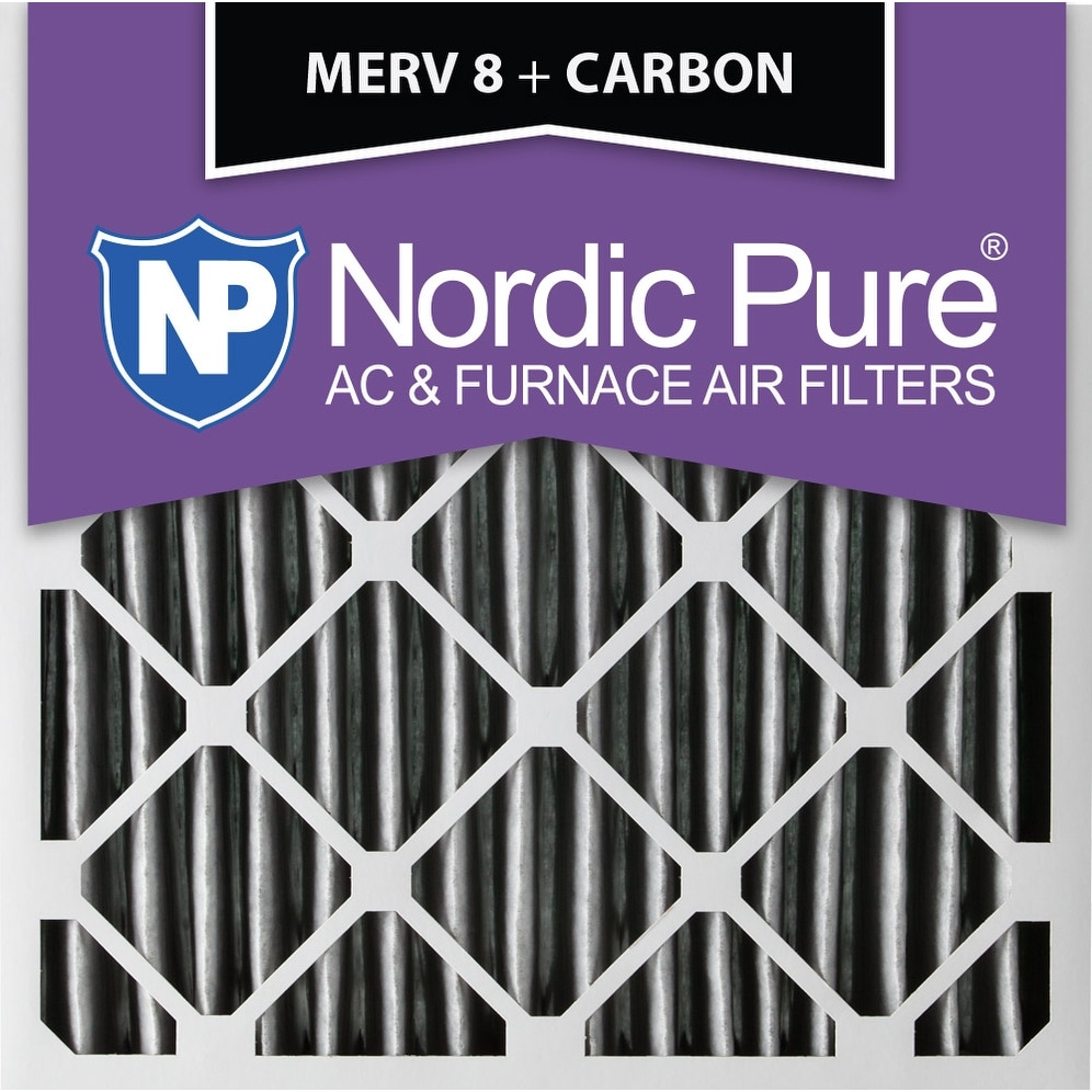 Nordic Pure 16x20x1 MERV 8 Pure Carbon Pleated Odor Reduction AC Furnace Air Filters 1 Pack