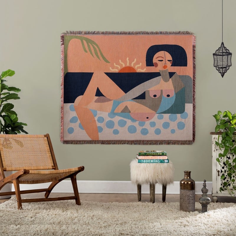 Nude Beach Woven Tapestry Throw by Jungalow