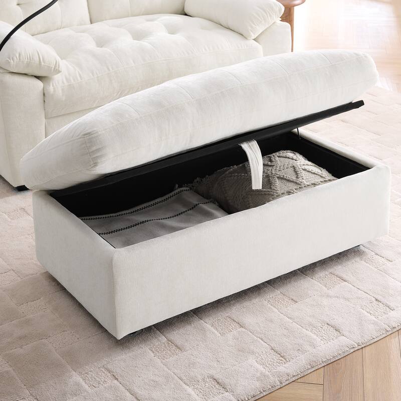 Double Recliner Chair with Adjustable Backrest, Storage Ottoman, USB Port & Phone Stand