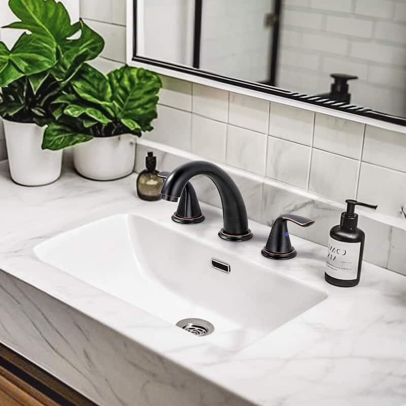 WOWOW Widespread Double Handle Bathroom Faucet