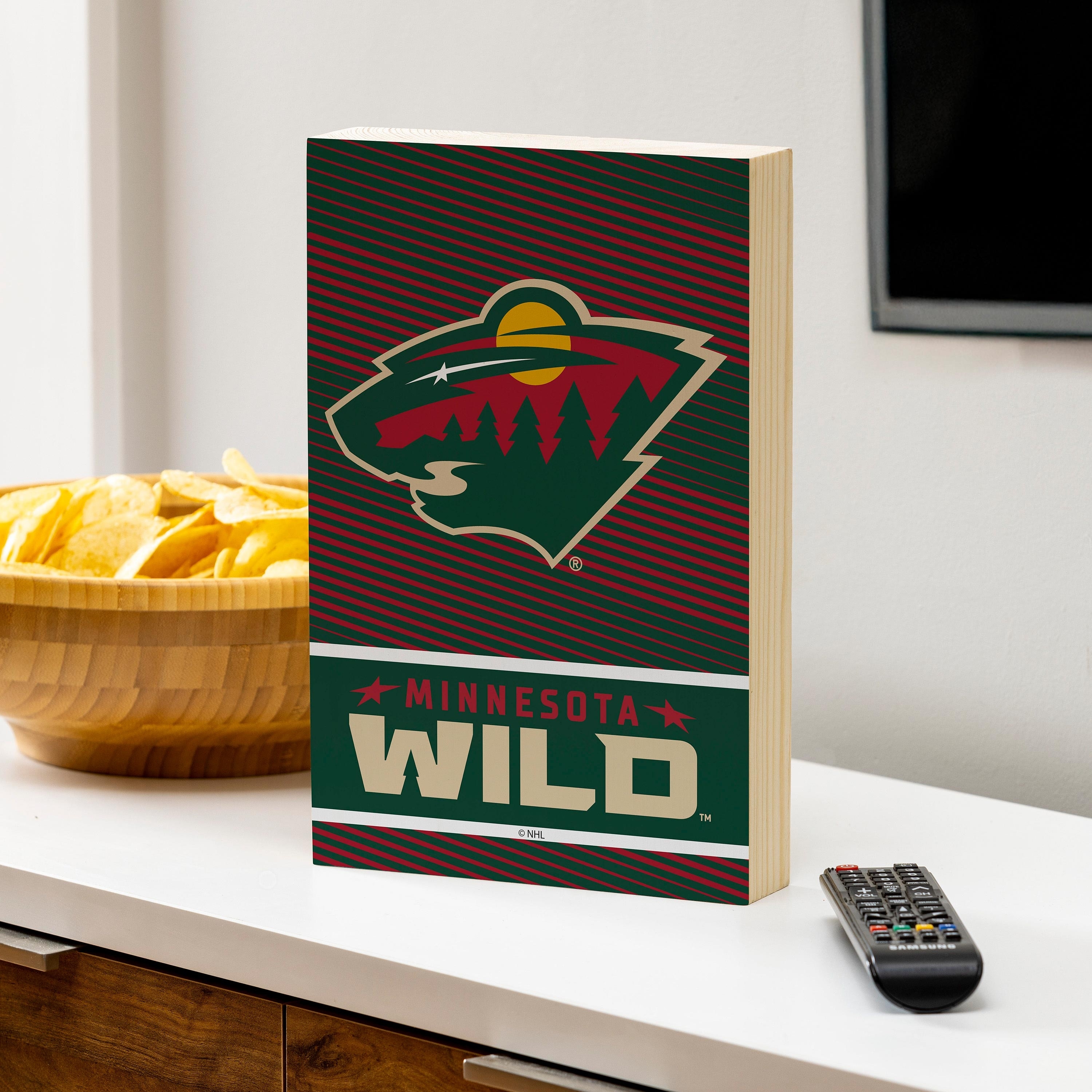 Minnesota Wild Wooden Tabletop Mantel Shelf Sign