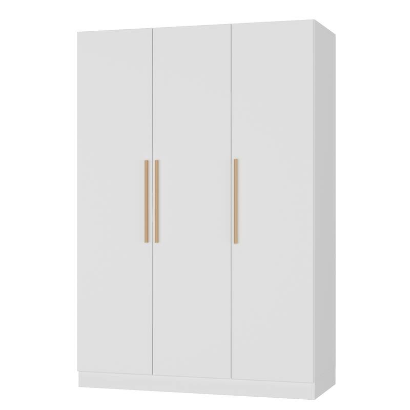 Wardrobe Armoire Wooden Closet Cabinet 6 Storage Cube and Hanging Rod