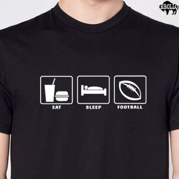 Shop Eat Sleep Football Men S Cool T Shirt Design Funny Tees