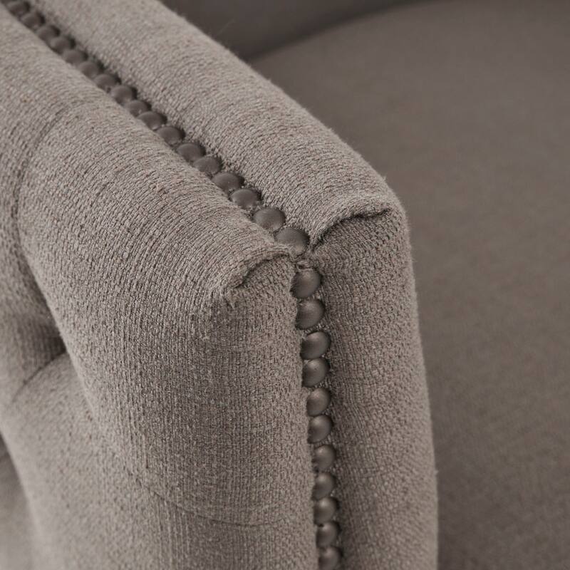 Swivel Single Sofa Chair with Nailhead Trim and Tufted Backrest