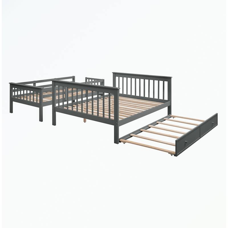 Stairway Twin-Over-Full Bunk Bed with Twin size Trundle