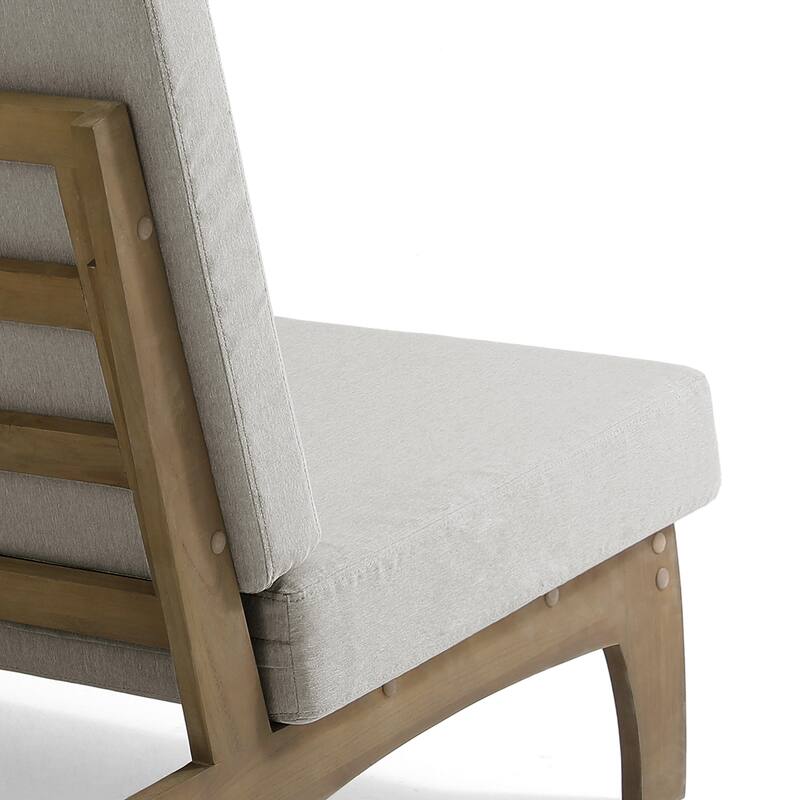 4 Piece Outdoor Wood Loveseat Chair Conversation Set with Cushion