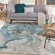 preview thumbnail 63 of 81, Nourison Maxell Modern Glam Abstract Area Rug 6' x 9' - Ivory/Teal - Runner/Rectangle