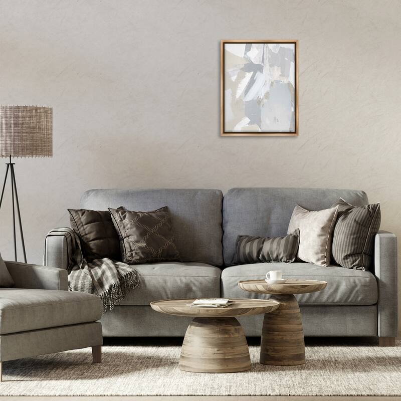 Stupell Neutral Tones Grey & Beige Framed Floater Canvas Wall Art Design By Rachel Springer
