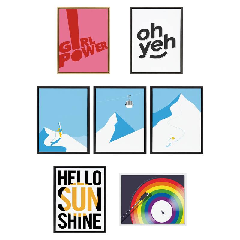 Kate and Laurel Sylvie Hello Sunshine Framed Canvas By Rocket Jack