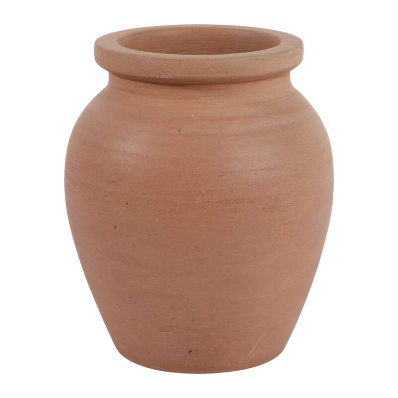 Decorative Round Pottery Vase - Rustic Boho Flower Vase