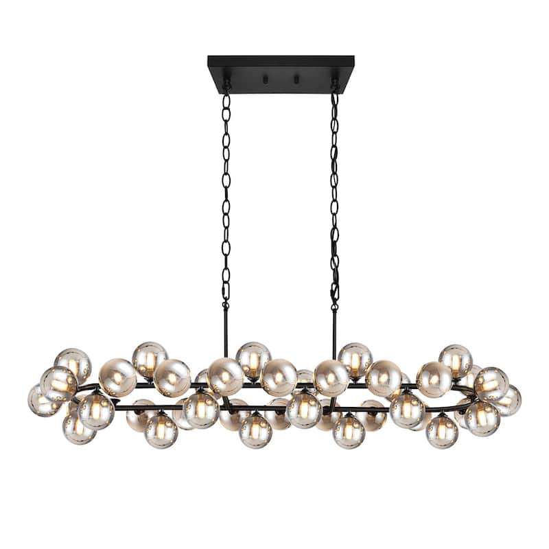40-light Modern Large Bubble Sputnik Chandelier in Black for Dining Room