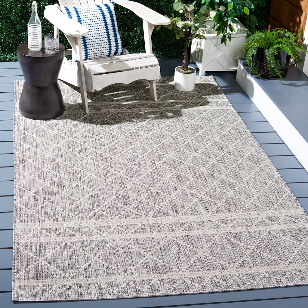 SAFAVIEH Courtyard Andreea Trellis Waterproof Patio Backyard Rug