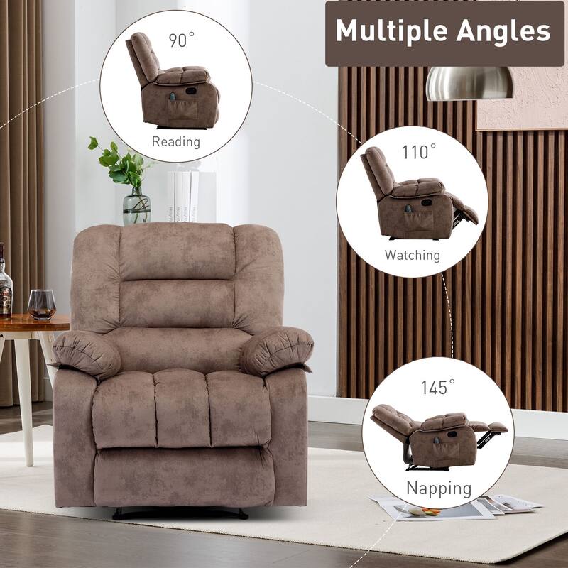 Massage and Manual Recliner Chair with Convenient pocket