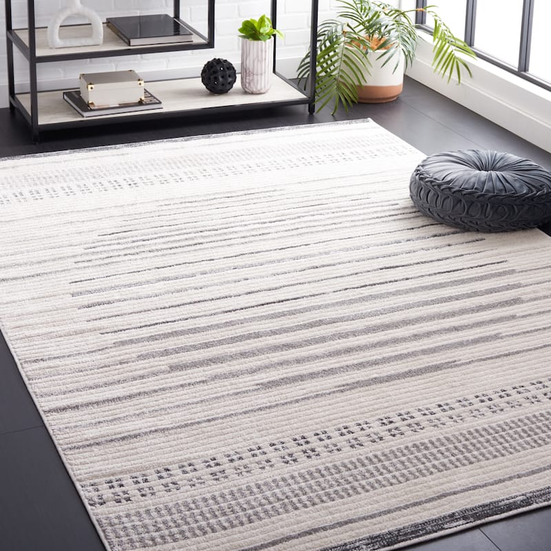 SAFAVIEH Alamo Shigeyo Modern Rustic Rug - 9' x 12' - Ivory/Grey