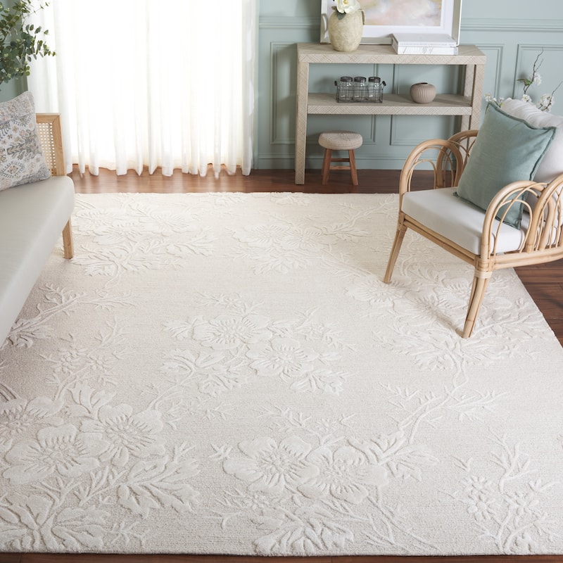 SAFAVIEH Handmade Glamour Veselina Modern Wool & Viscose Rug - 8' x 10' - Ivory