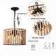 preview thumbnail 6 of 7, Bohemia Antique Wood Beaded Chandelier Adjustable Height - 13.77"