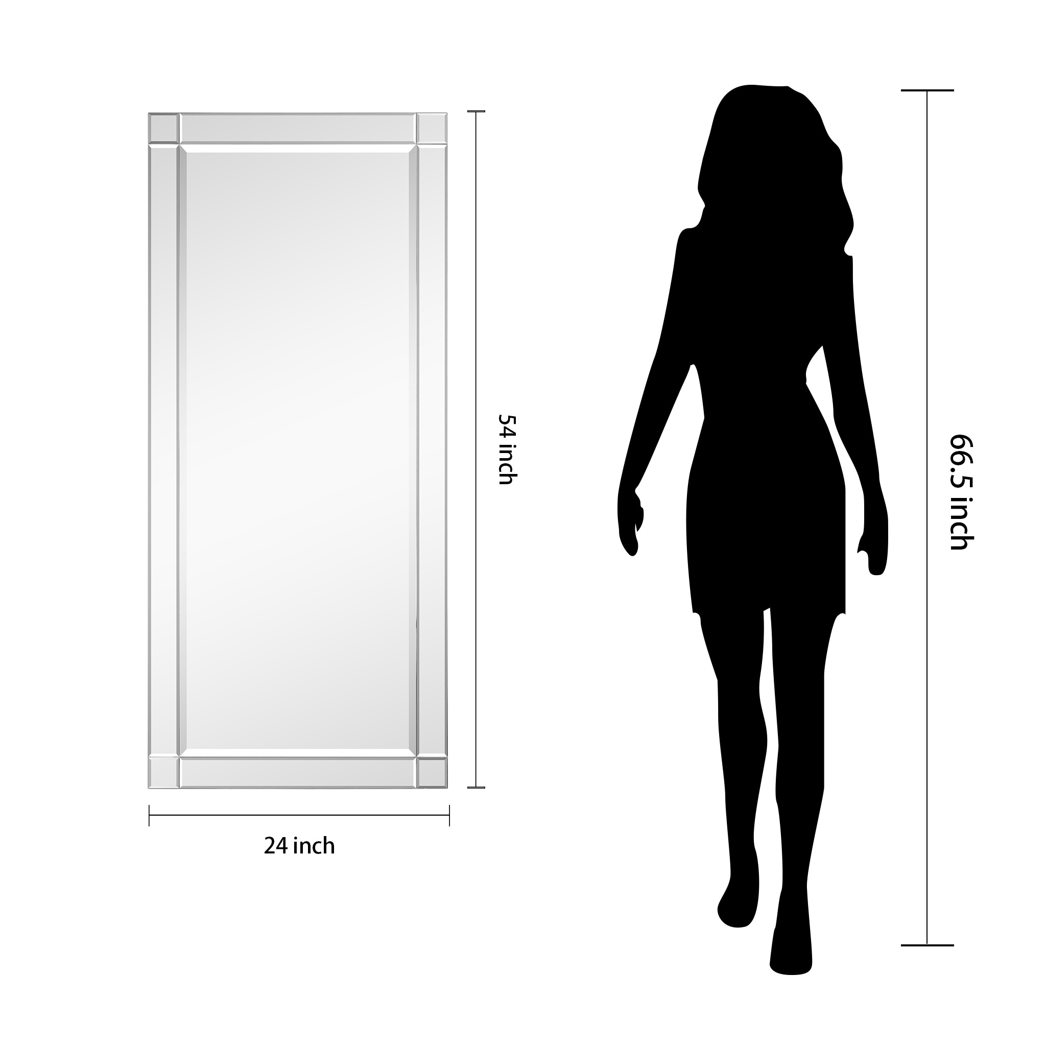 Shop Moderno Squared Corner Beveled Rectangle Wall Mirror Solid