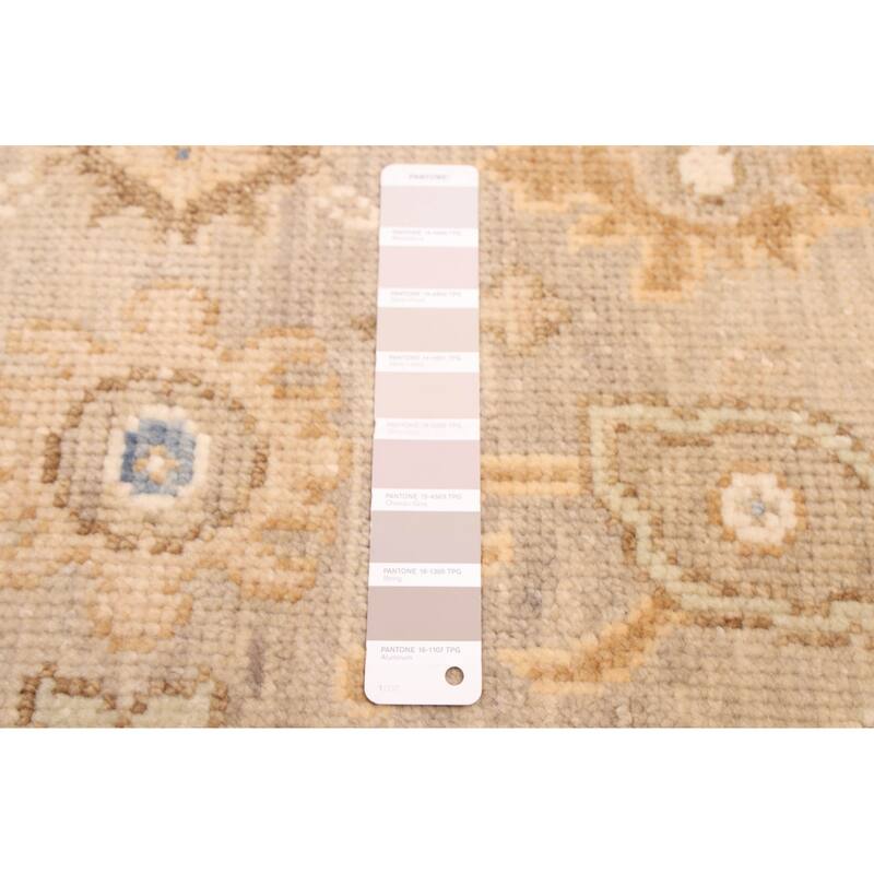 ECARPETGALLERY Hand-knotted Modern Oushak Light Grey Wool Rug - 3'0 x 15'11