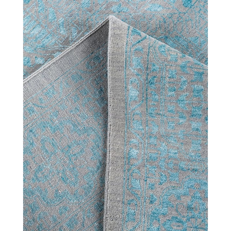 Ikat One-of-a-Kind Hand-Knotted Area Rug - Gray, 9' 0" x 12' 0" - 9' 0" x 12' 0"