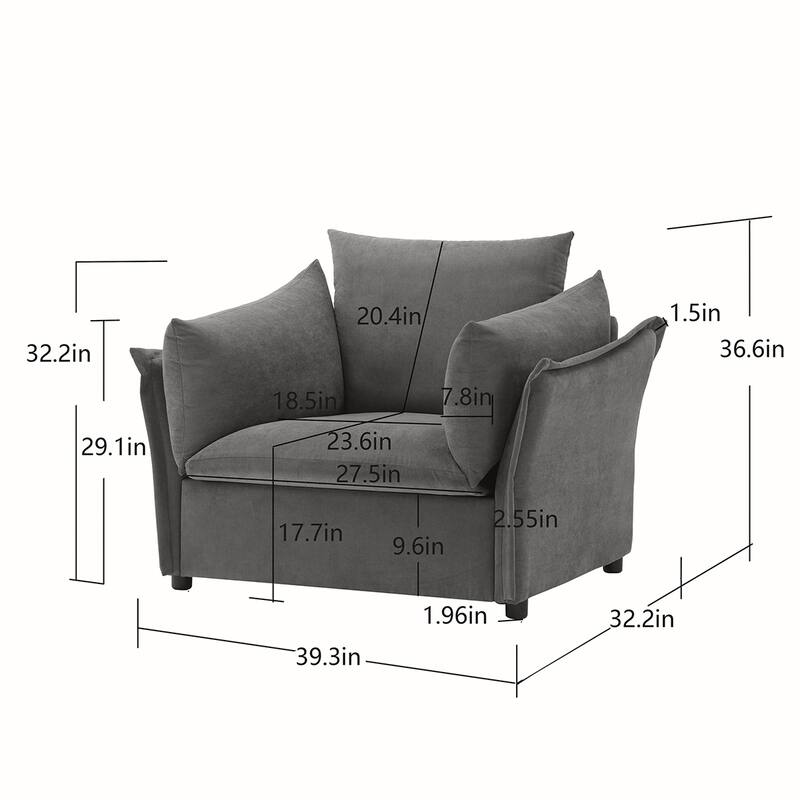 Oversized Chenille Lounge Armchair