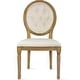 preview thumbnail 11 of 20, French Chic Vintage Dining Side Chair With Upholstered Linen Welted Fabric And Elegant Natural Rustic Wood Frame Single - Beige Sand - Dining Height
