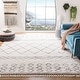 preview thumbnail 1 of 4, SAFAVIEH Moroccan Fringe Shag Lucyna 2-inch Thick Rug - Ivory/Grey - 8' x 10'