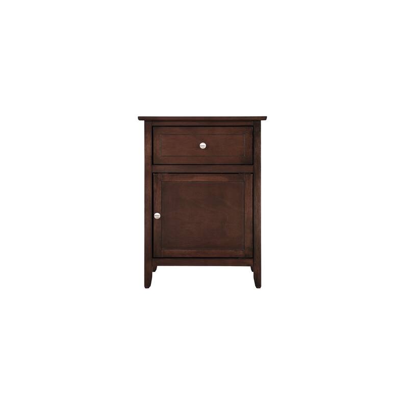 Cappuccino Nightstand 28x23x17 with Three Drawers, Contemporary Bedside Table for Storage and Sleek Bedroom Modern Accent
