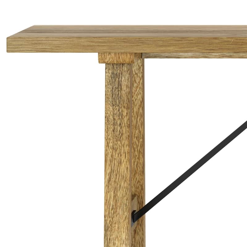 WYNDENHALL Jake SOLID MANGO WOOD 47 inch Wide Industrial Contemporary Bench in Natural - 14" d x 47" w x 17" h