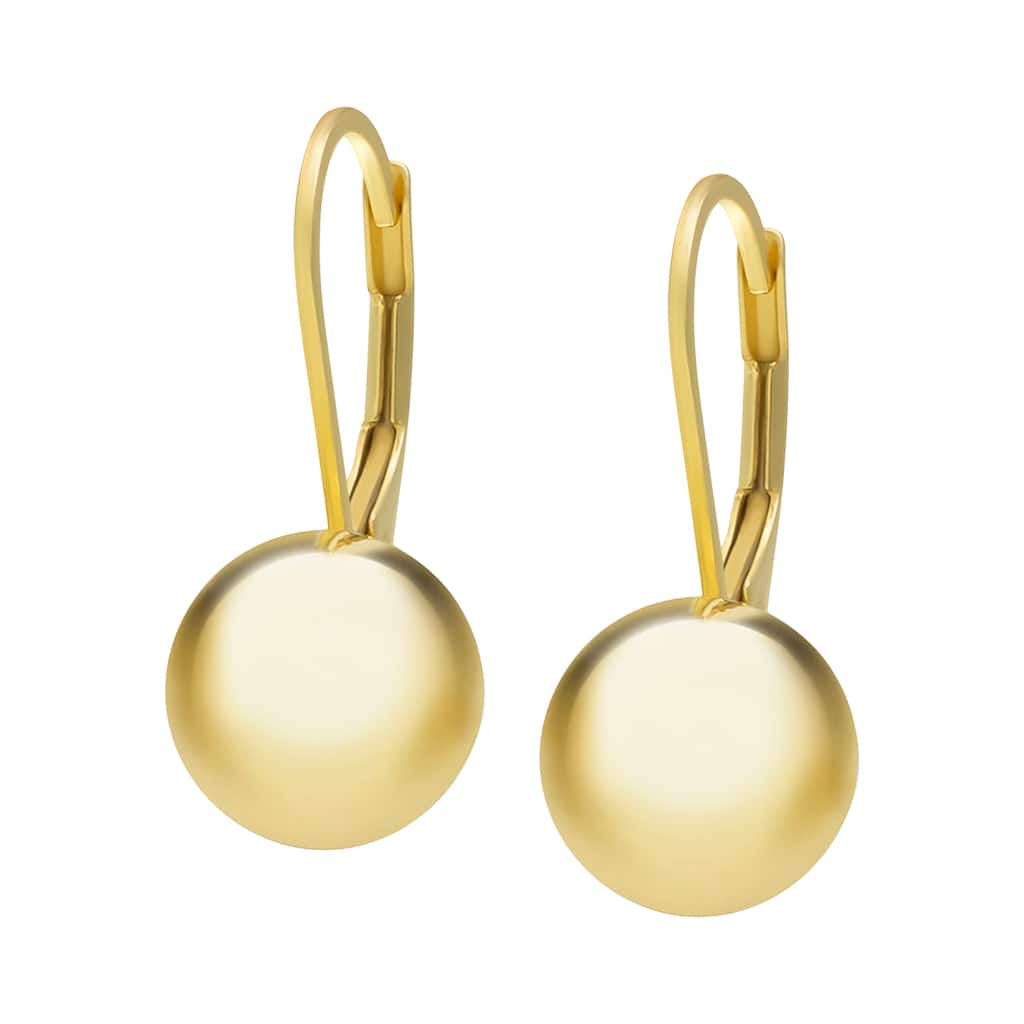 Victoria Townsend Gold Over Sterling Silver Ball Leaverback Earring