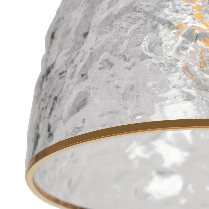 Modern 3-Light Gold Chandelier Glass Cone Pendant Lights for Kitchen Island