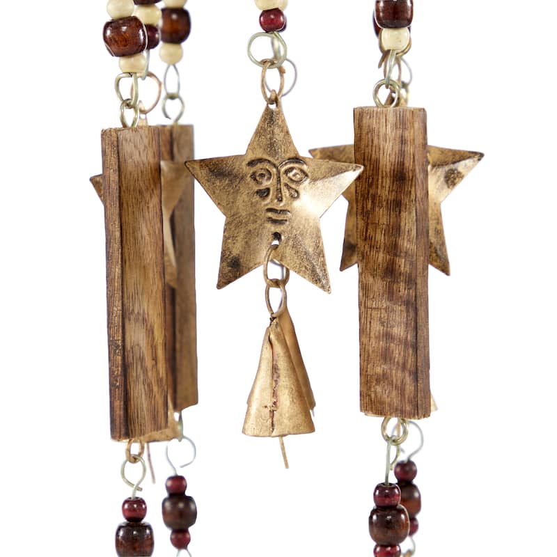 Brown Wood Coastal Windchime 12 x 1 x 26
