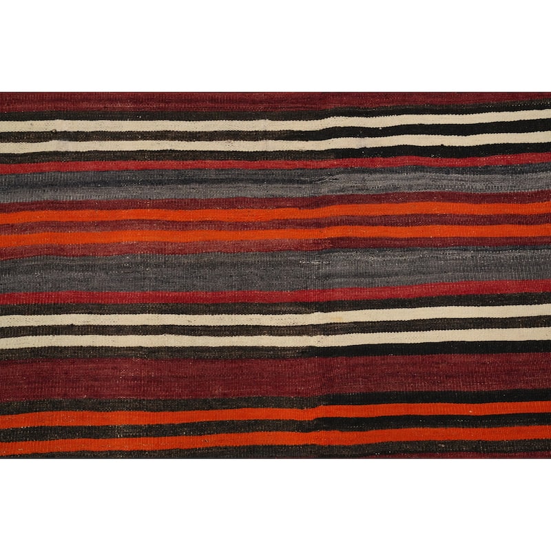 Hand Woven Oriental 100% Wool Carpet Southwestern Geometric Multi-Colored Kilim Area Rug - 9' 0'' X 4' 11''