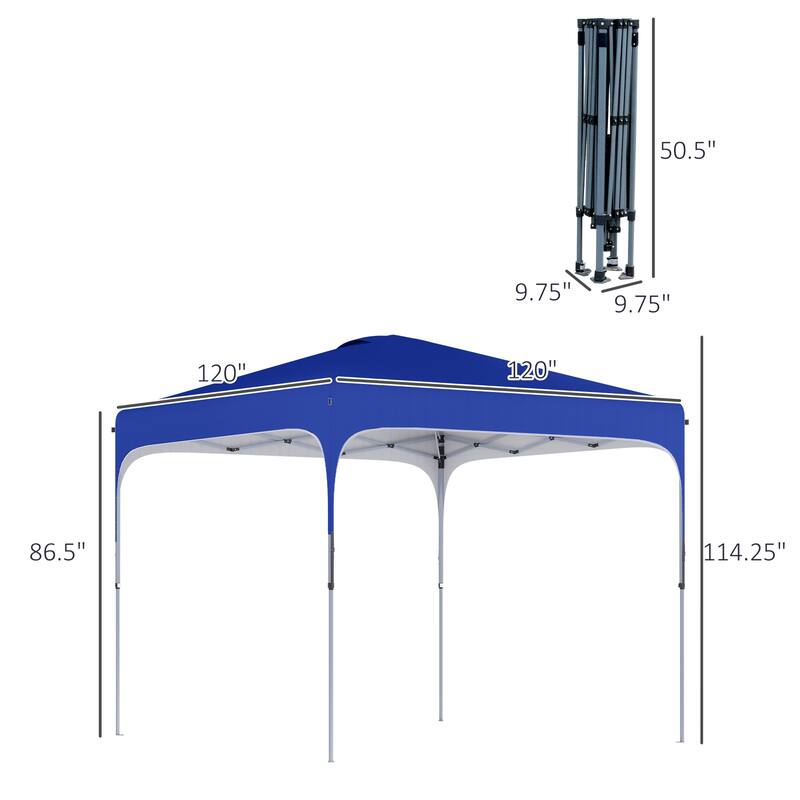 Outsunny Pop Up Gazebo, Foldable Canopy Tent with Carry Bag with Wheels and 4 Leg Weight Bags for Outdoor Garden Patio Party