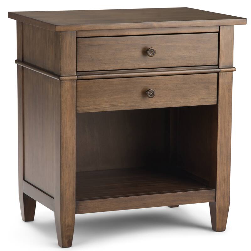 WYNDENHALL Sterling SOLID WOOD 24 inch Wide Bedside Nightstand Table