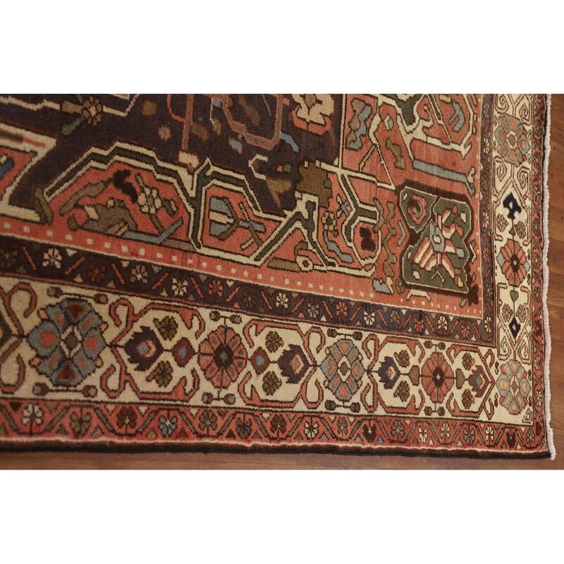 Traditional Bakhtiari Persian Vintage Rug Handmade Beige Wool Carpet - 7'1"x 10'2"