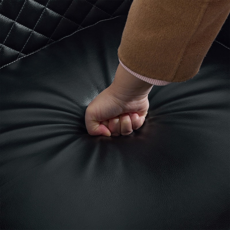 Modern Armchair Faux Leather Nailhead Trim Swivel Accent Chair