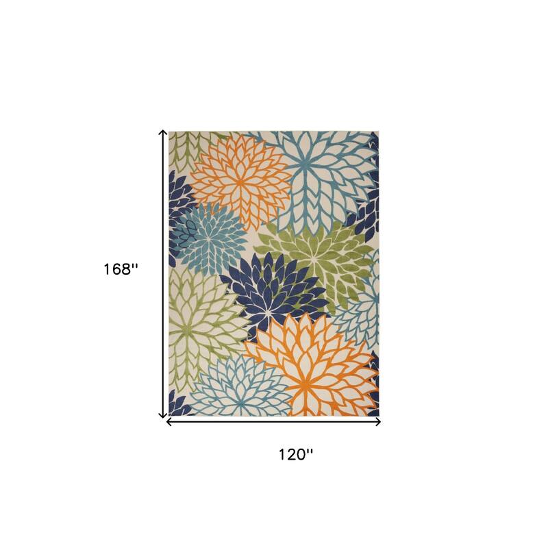 HomeRoots Contemporary Rectangle Outdoor Rug - 10' X 14'