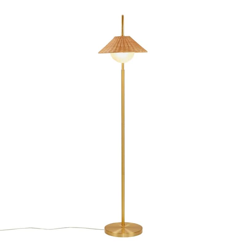 INK+IVY Laguna Rattan Weave Shade Floor Lamp - 20.75"W x 14"D x 66"H