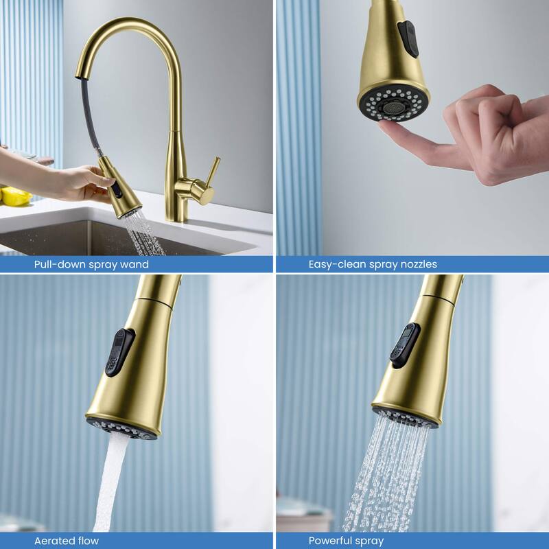 Bari-T Single Handle Pull Down Kitchen Sink Faucet