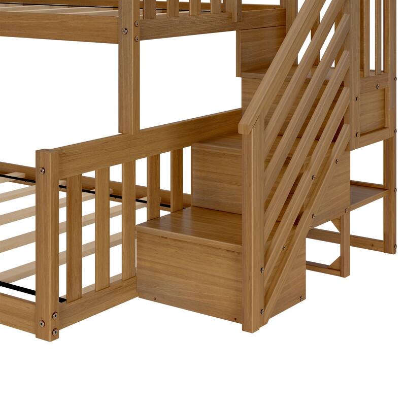 Twin Over Full Low Bunk With Staircase
