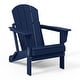 preview thumbnail 85 of 166, Laguna Fade Resistant All Weather Outdoor Patio Folding Adirondack Chair Navy Blue