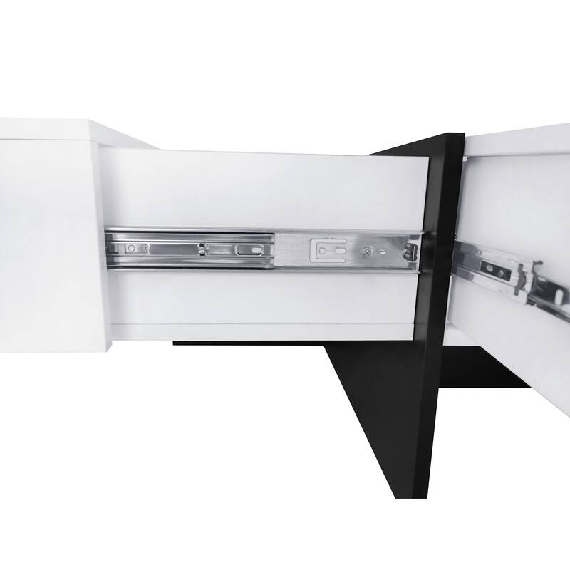 ON-TREND Unique Design Coffee Table with 4 Hidden Storage Compartments